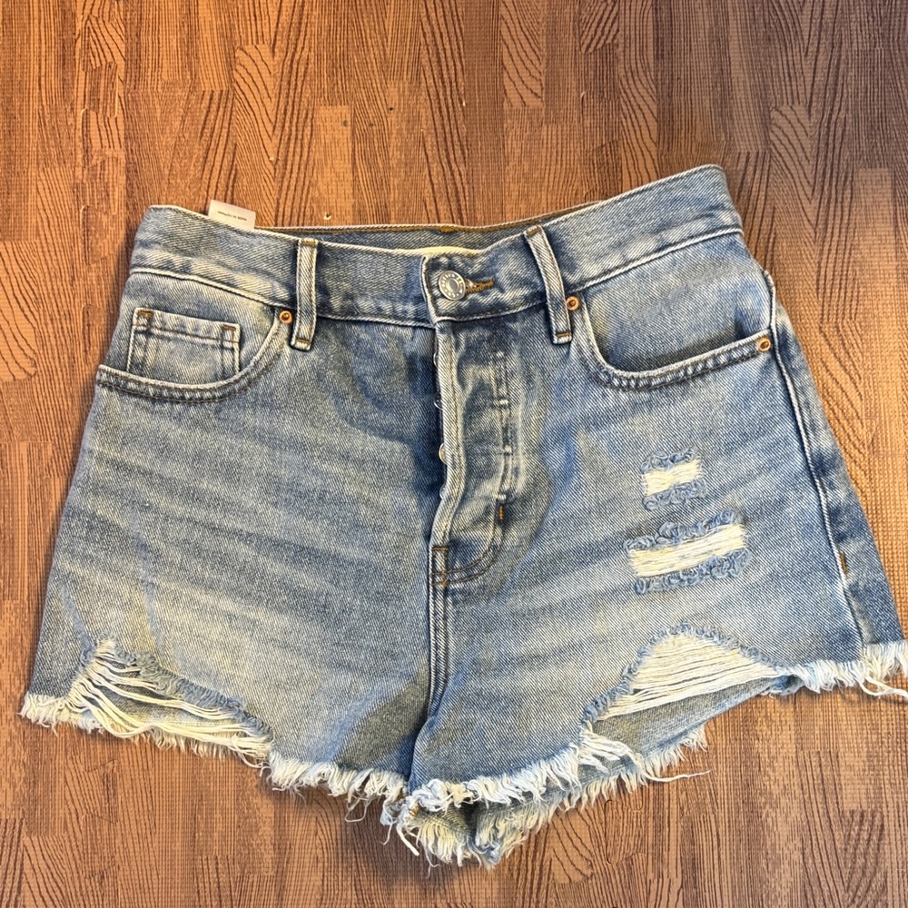 PACSUN VINTAGE HIGH-RISE DENIM SHORTS SIZE 25